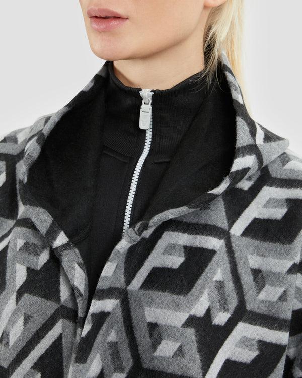 Gianfranco Ferre Geometric Monogram Poncho Grey