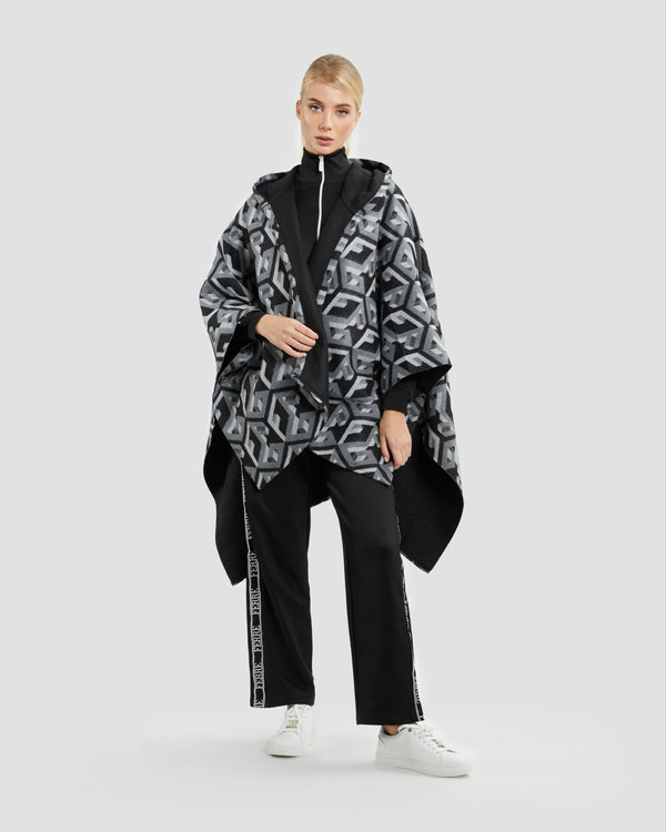gianfranco ferre Geometric Monogram Poncho Grey