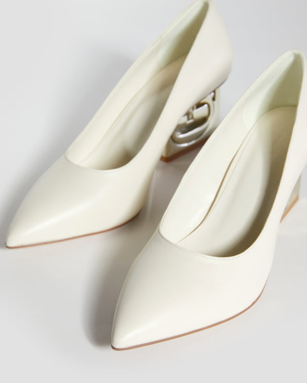 Gianfranco Ferre GF Metal Heel Pumps Off White