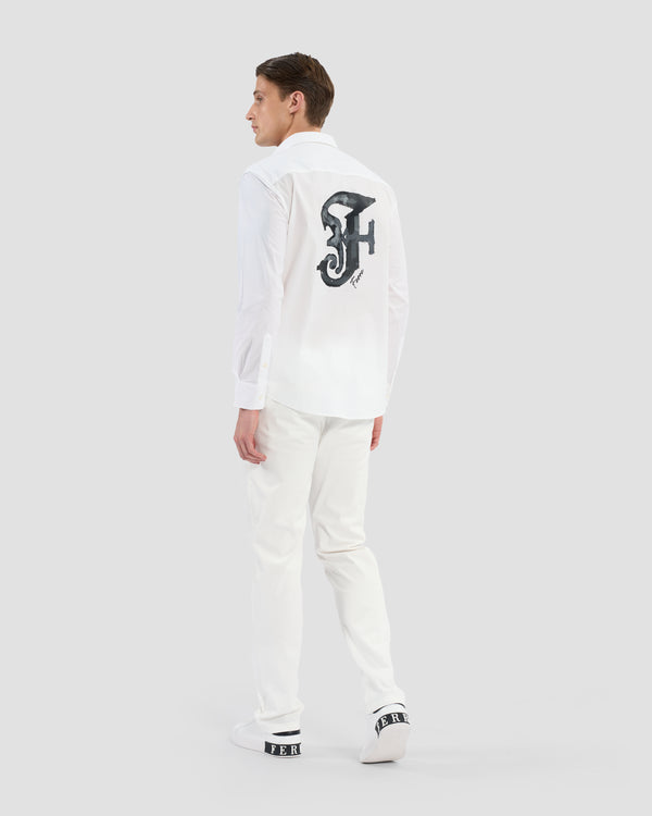 Gianfranco Ferre GF Monogram Printed Shirt White