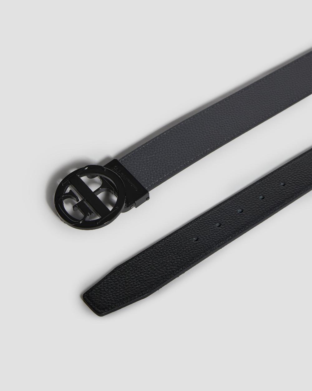 Gianfranco Ferre GF Round Buckle Belt Black & Grey