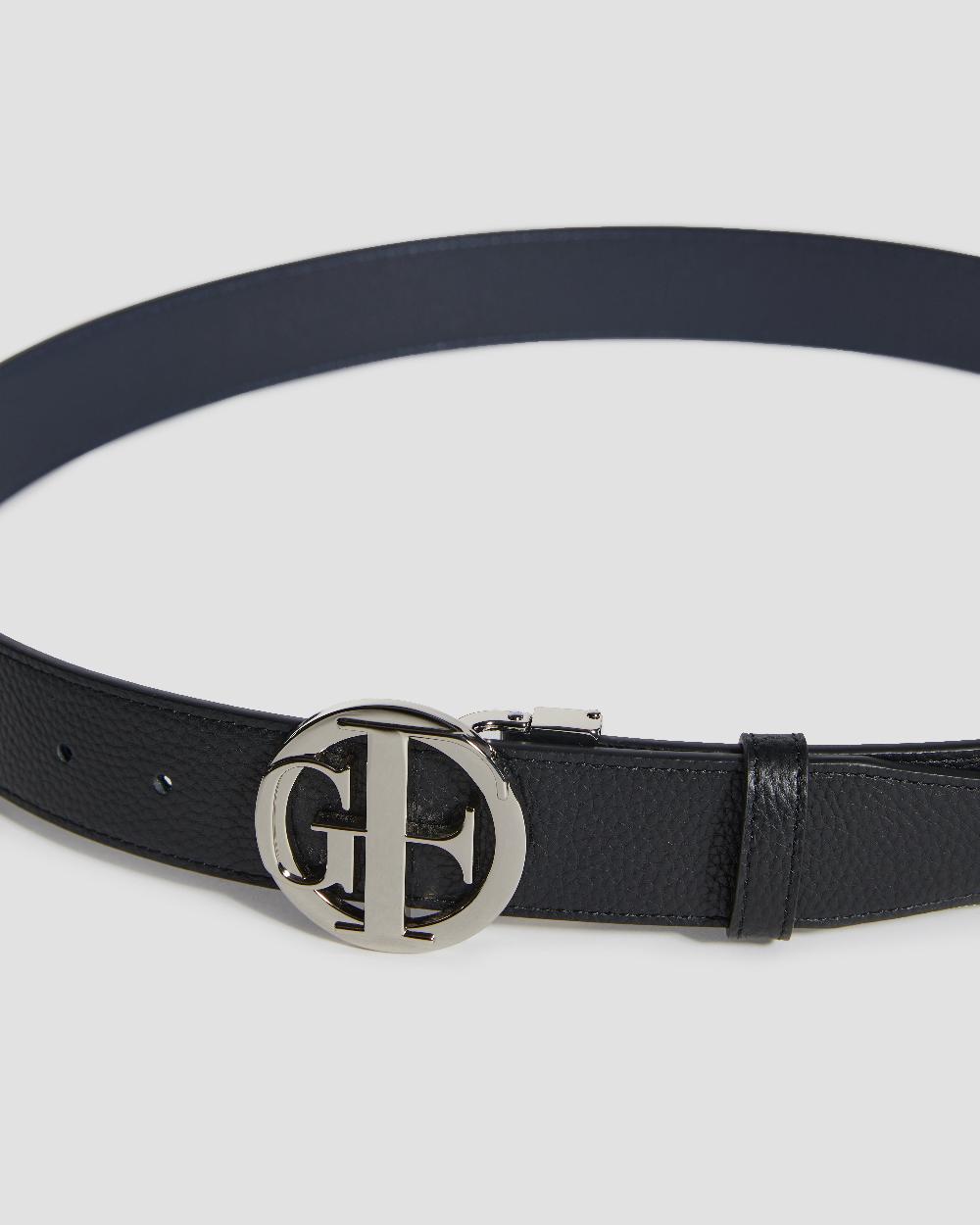 Gianfranco Ferre GF Round Buckle Belt Black & Navy