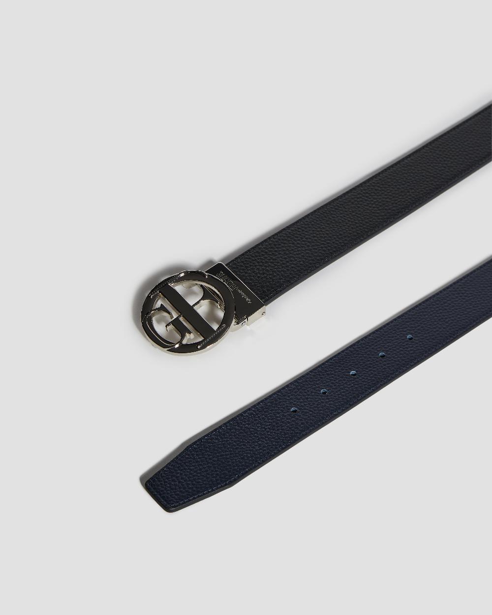 Gianfranco Ferre GF Round Buckle Belt Black & Navy