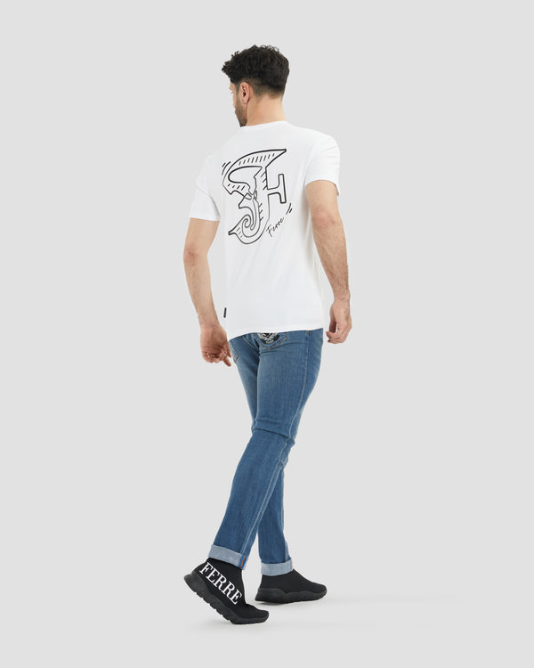 Gianfranco Ferre Gothic Ferré V-Neck T-Shirt White