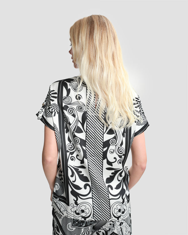 Gianfranco Ferre Graphic Printed Top Black