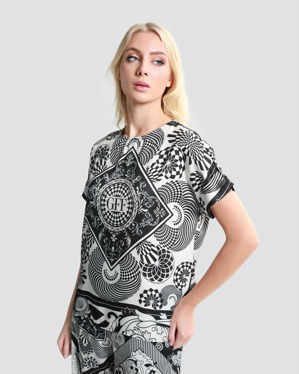gianfranco ferre Graphic Printed Top Black