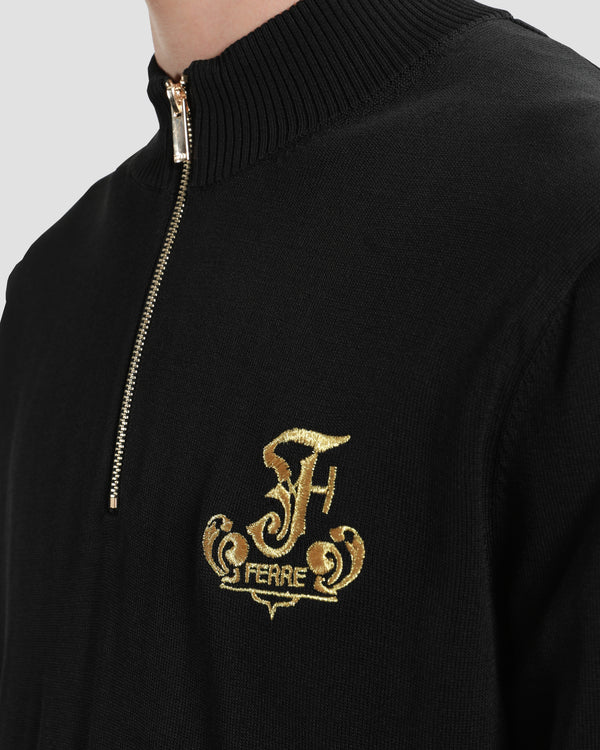 Gianfranco Ferre Half Zip Sweater Black