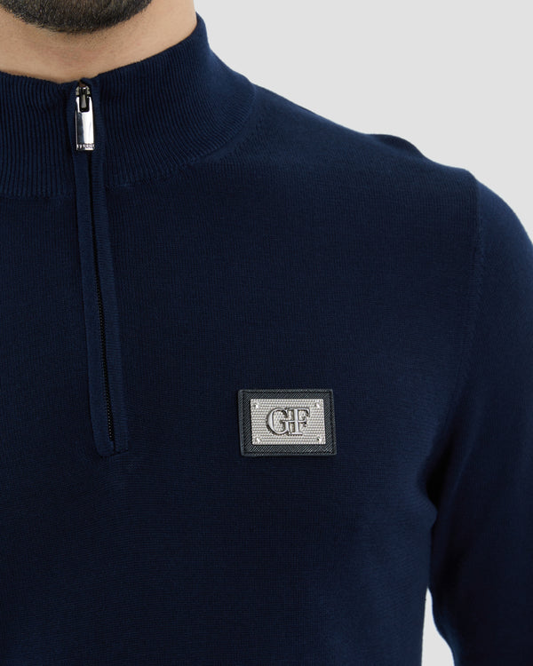 Gianfranco Ferre Half Zip Sweater Navy