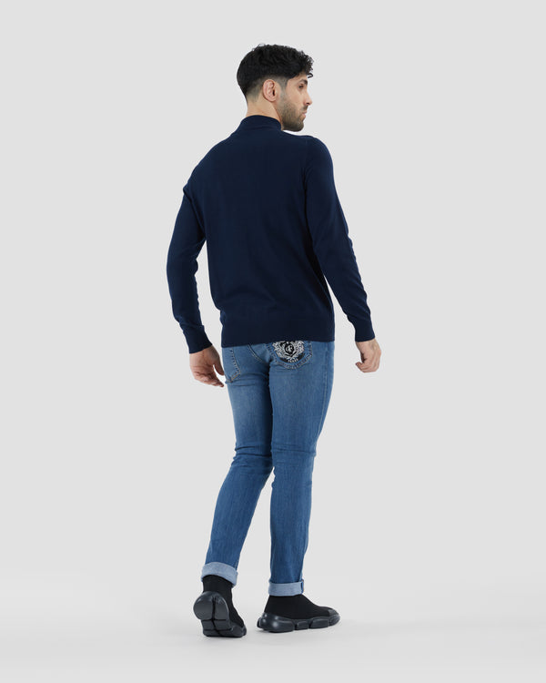 Gianfranco Ferre Half Zip Sweater Navy