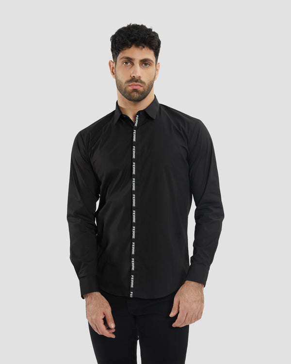 gianfranco ferre Jacquard Logo Tape Shirt Black