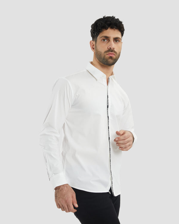 gianfranco ferre Jacquard Logo Tape Shirt White