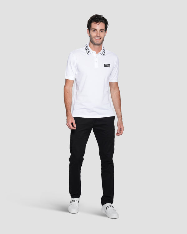 Gianfranco Ferre Jacquard Polo Shirt White