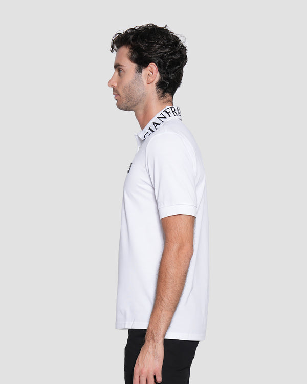 Gianfranco Ferre Jacquard Polo Shirt White