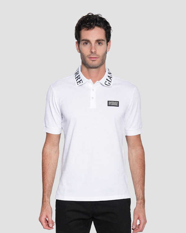 gianfranco ferre Jacquard Polo Shirt White