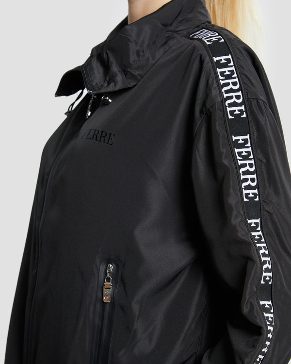 Gianfranco Ferre Jacquard Tape Track Jacket Black