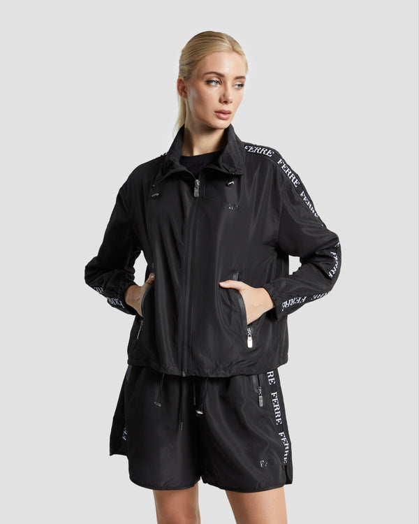 gianfranco ferre Jacquard Tape Track Jacket Black