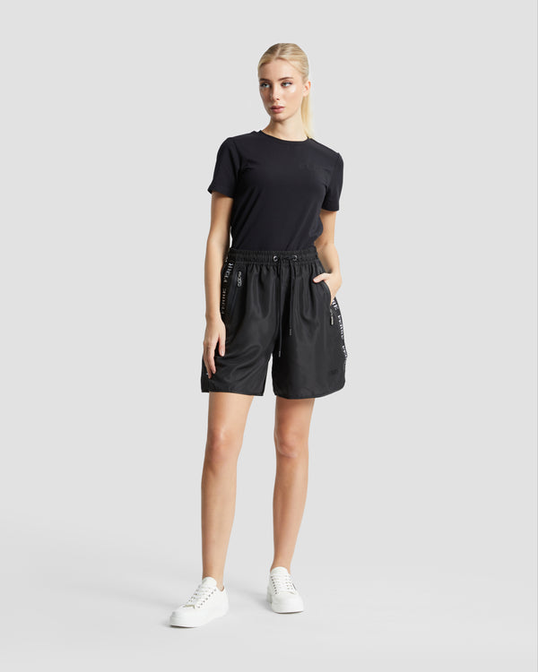 Gianfranco Ferre Jacquard Tape Track Shorts Black