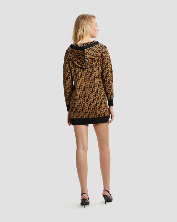 Gianfranco Ferre Knitted GF Hoodie Brown