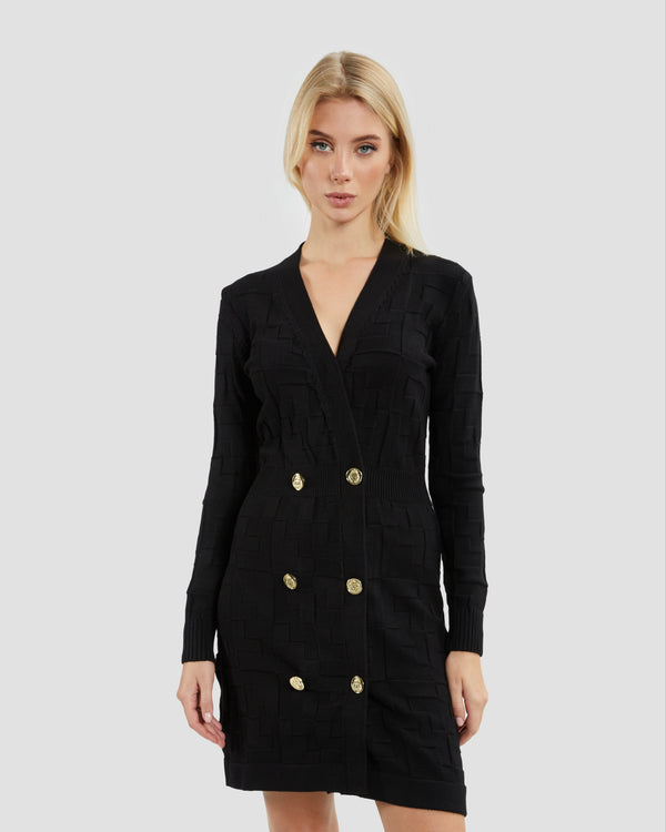 Gianfranco Ferre Knitted Mini Dress Black