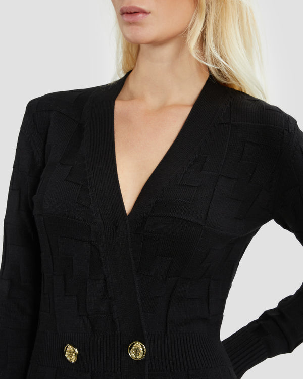 Gianfranco Ferre Knitted Mini Dress Black