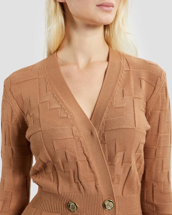 Gianfranco Ferre Knitted Mini Dress Brown