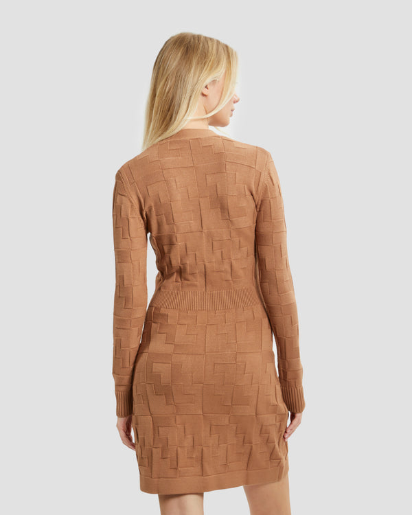 Gianfranco Ferre Knitted Mini Dress Brown
