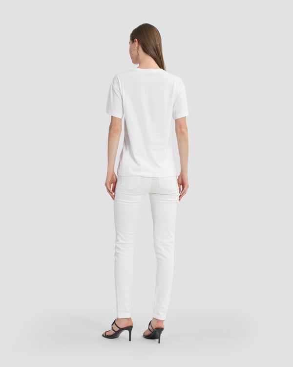 Gianfranco Ferre Lace Branding Front T-Shirt White