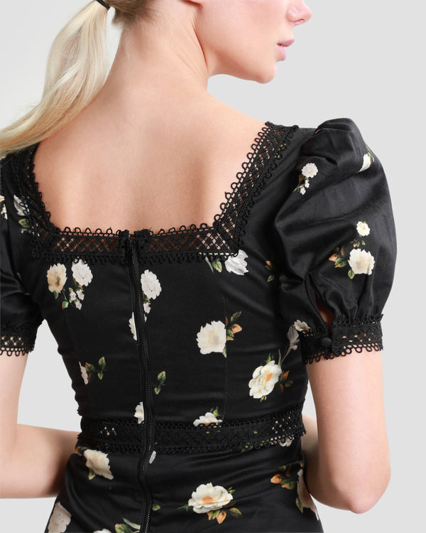 Gianfranco Ferre Lace Trim Tiered Mini Dress Black