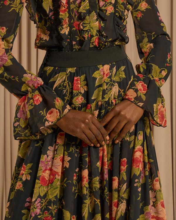 Gianfranco Ferre Lace Trimmed Midi Skirt Multi
