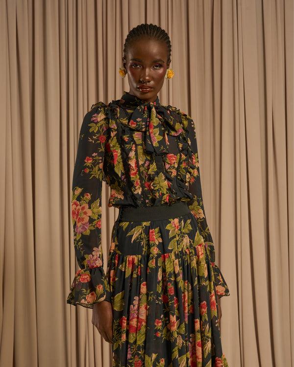 gianfranco ferre Lace Trimmed Neck Bow Shirt Multi