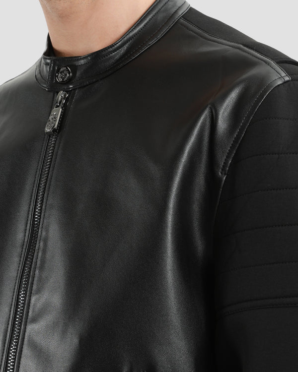 Gianfranco Ferre Leather Bomber Jacket Black