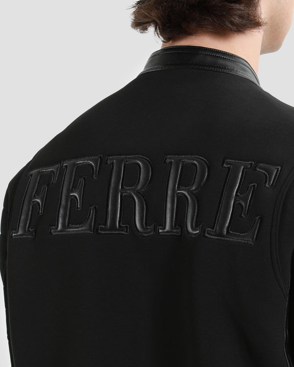 Gianfranco Ferre Leather Bomber Jacket Black