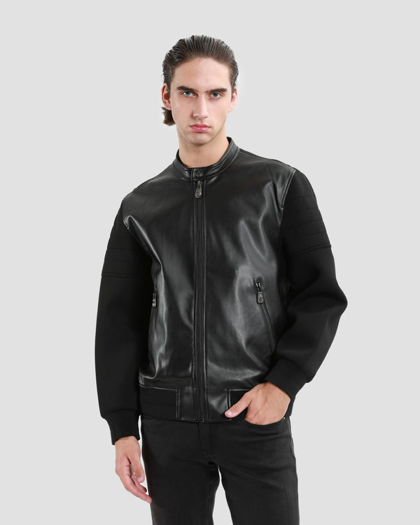 gianfranco ferre Leather Bomber Jacket Black
