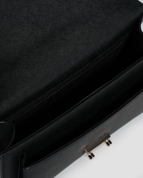 Gianfranco Ferre Leather Icon Bag Black