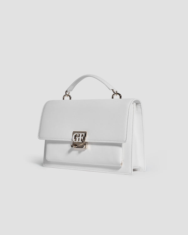 Gianfranco Ferre Leather Icon Bag Off White