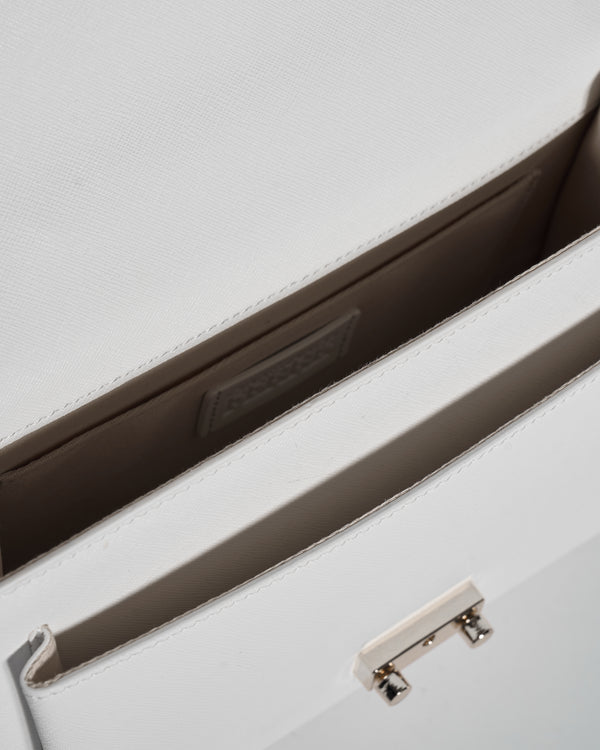 Gianfranco Ferre Leather Icon Bag Off White