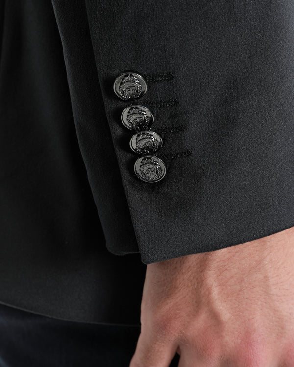 Gianfranco Ferre Leather Necklined Blazer Black