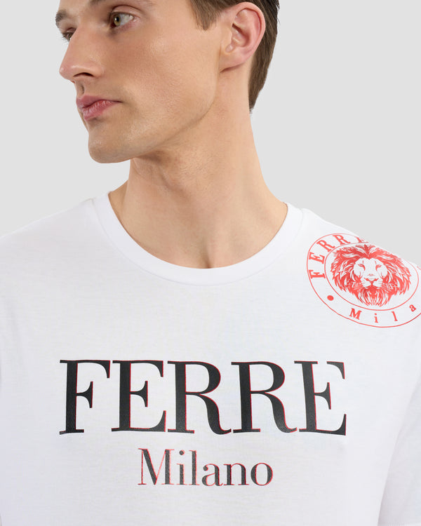 Gianfranco Ferre Lion Head Printed T-Shirt White