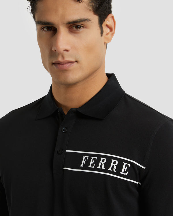 Gianfranco Ferre Logo Chest Polo Shirt Black