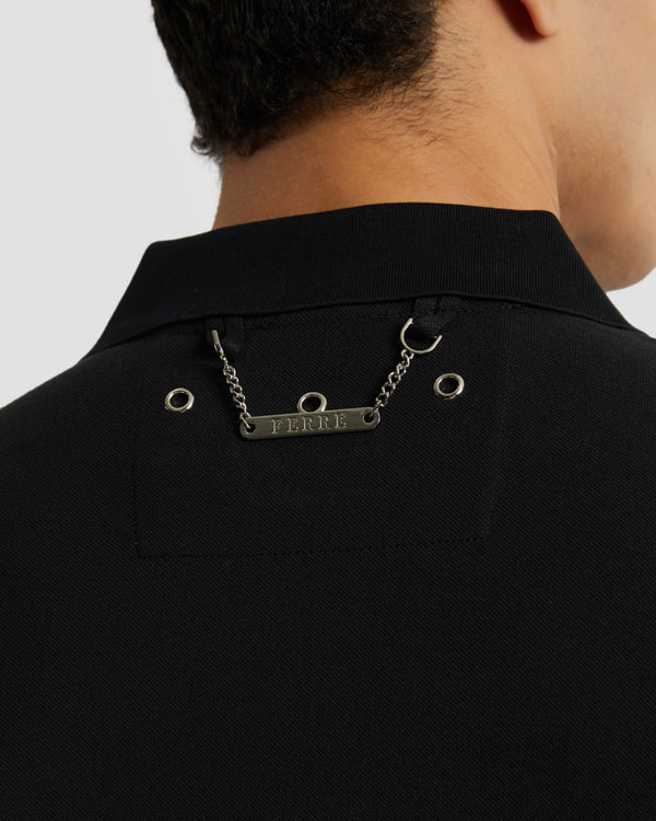 Gianfranco Ferre Logo Chest Polo Shirt Black