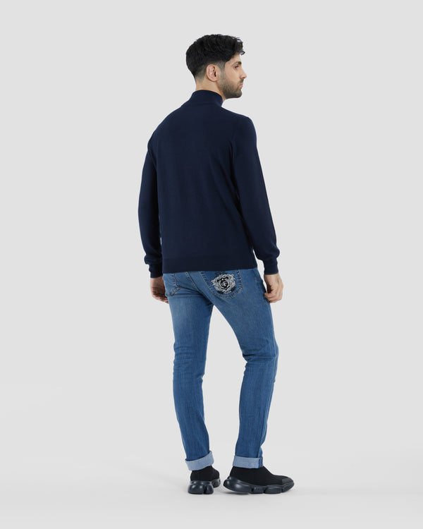 Gianfranco Ferre Logo Chest Sweater Navy