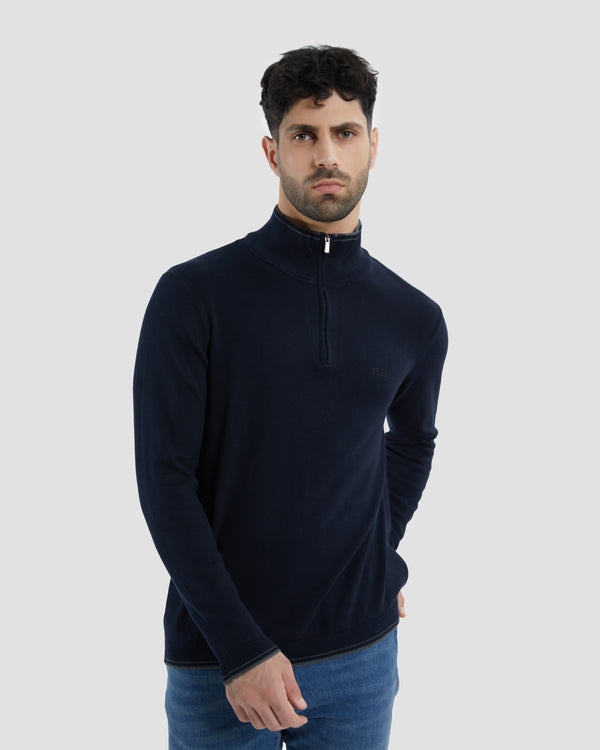 gianfranco ferre Logo Embroidered Sweater Navy