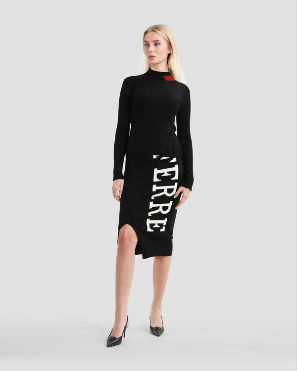 Gianfranco Ferre Logo Neck Knitwear Black