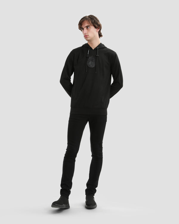 Gianfranco Ferre Logo Patched Hoodie Jacket Black