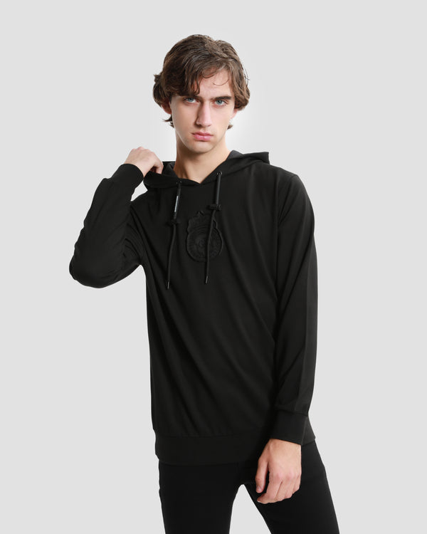 gianfranco ferre Logo Patched Hoodie Jacket Black