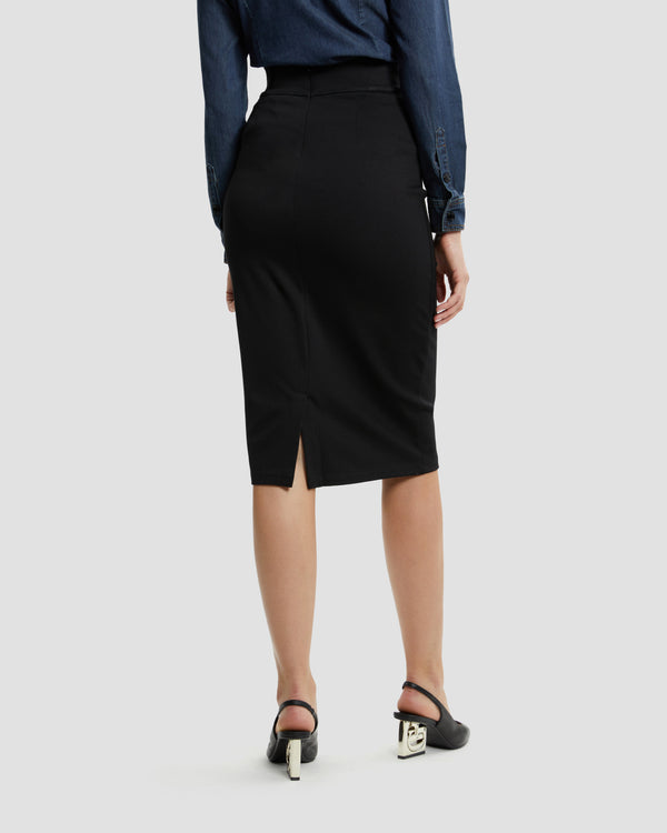 Gianfranco Ferre Logo Print Pencil Skirt Black