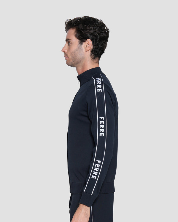 Gianfranco Ferre Logo Print Sleeve Jacket Navy