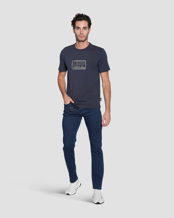 Gianfranco Ferre Logo Print T-Shirt Navy