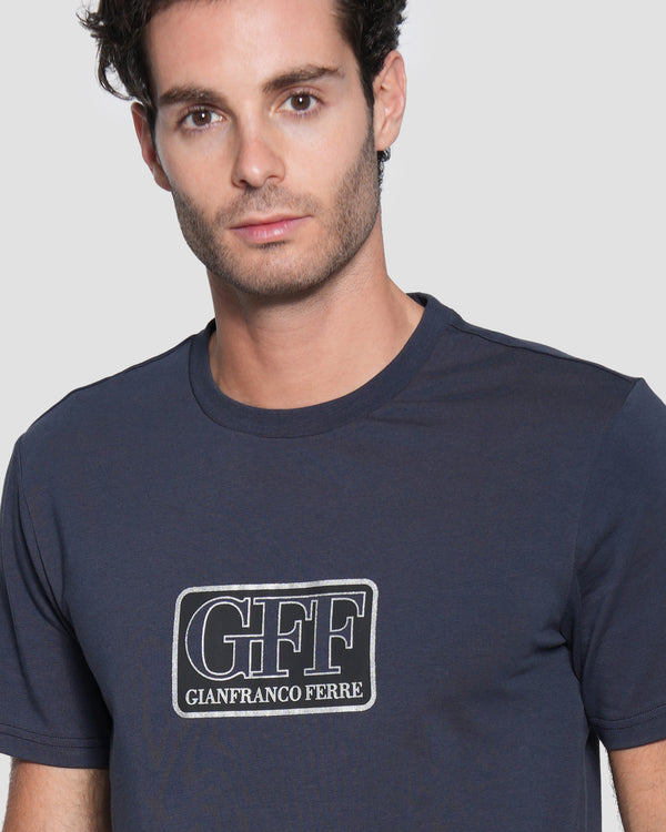 Gianfranco Ferre Logo Print T-Shirt Navy