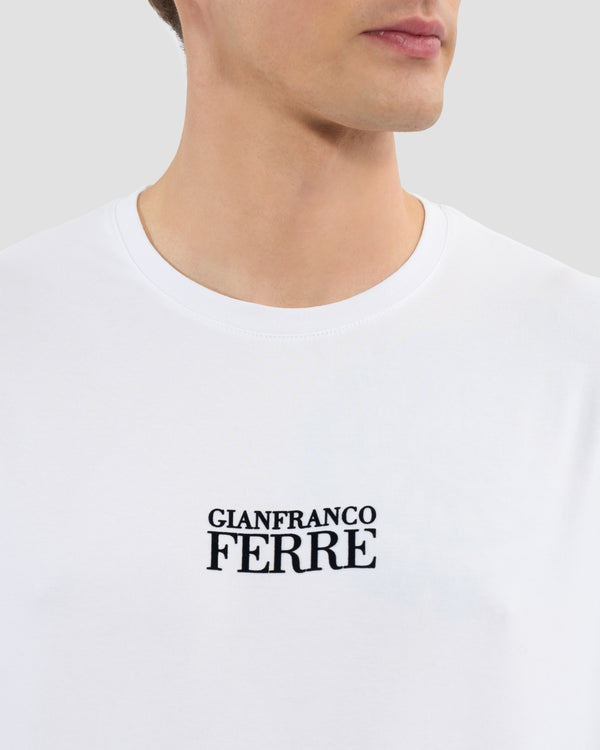 Gianfranco Ferre Logo Printed Chest T-Shirt White